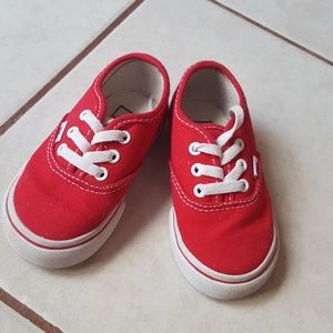 BOYS RED SNEAKERS VANS